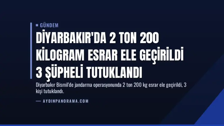 Diyarbakır’da 2 Ton 200 Kilogram Esrar Ele Geçirildi 3 Şüpheli Tutuklandı