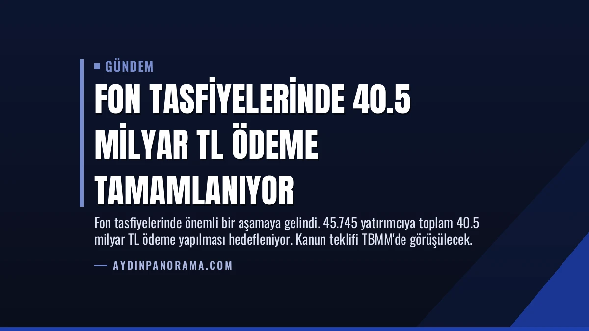 Fon Tasfiyelerinde 40.5 Milyar TL Ödeme Tamamlanıyor