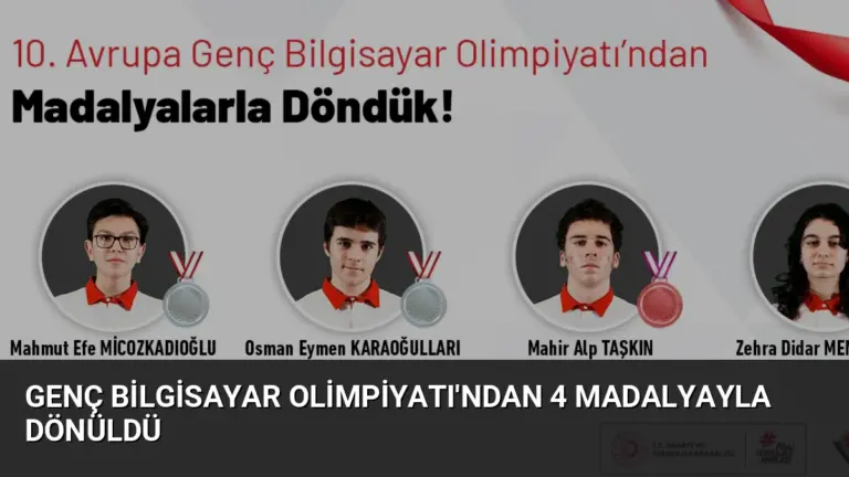 Genç Bilgisayar Olimpiyatı’ndan 4 Madalyayla Dönüldü