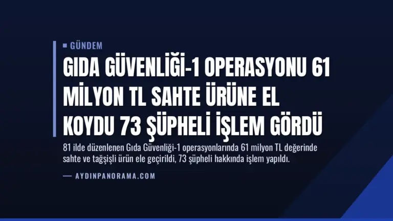 Gıda Güvenliği-1 Operasyonu 61 Milyon TL Sahte Ürüne El Koydu 73 Şüpheli İşlem Gördü