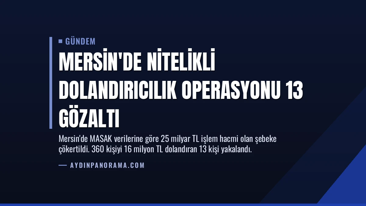 Mersin’de Nitelikli Dolandırıcılık Operasyonu 13 Gözaltı