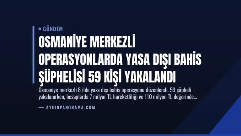 Osmaniye Merkezli Operasyonlarda Yasa Dışı Bahis Şüphelisi 59 Kişi Yakalandı
