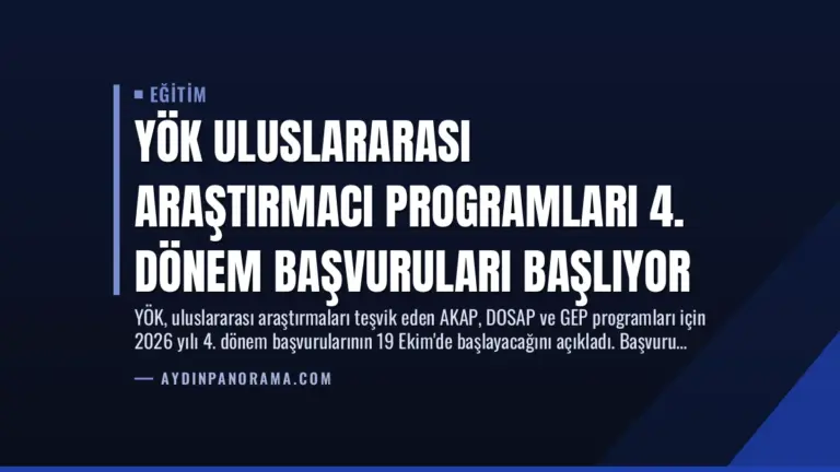 YÖK Uluslararası Araştırmacı Programları 4. Dönem Başvuruları Başlıyor